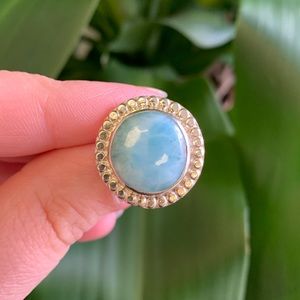 Sterling silver and Larimar ring | size 5.25